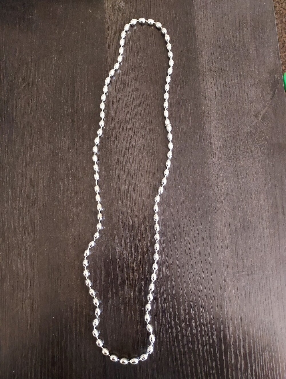 Classic Silver Bead Long Necklace for Women